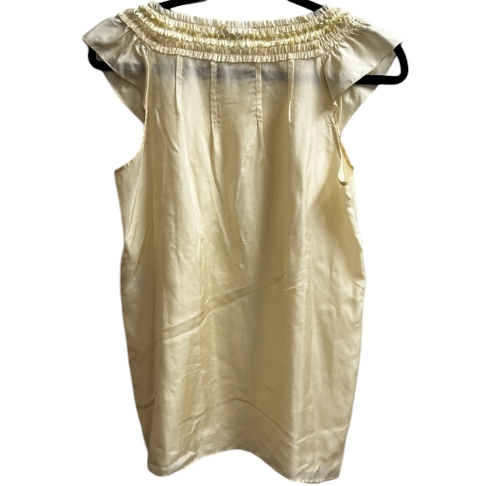 Calypso St. Barth 100% Silk Blouse, Buttercream Off White Yellow, M Vintage
